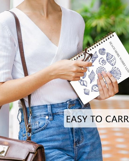 dvhdajed Coastal Seashell Inspirational Spiral Notebook, Ocean Beachy Journaling Notebooks, Coastal Ocean Spiral Journal for Girls Women, Beach Seashell Office School Supplies Gifts, 5.5x8.3 In