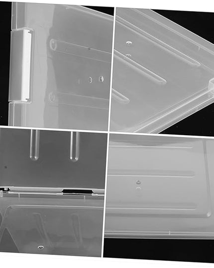 2pcs Clear Document File Boxes with Lid Stackable Transparent Desktop Storage Organizer for Office School Contract Invoice Receipt Filing PP Material Multipurpose Document Holder