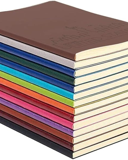SINOBAND Colorful PU Leather Notebook, Travel Journal Set, Writing Diary Subject Notebooks Journals for Traveler, Kids, Students and Office, Lined Paper, 128 Pages, Pack of 4, Random Colors