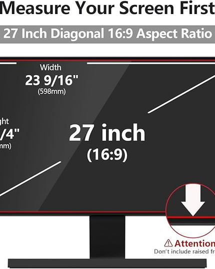 【2 Pack】 Computer Privacy Screen Protector 27 Inch with Hp Dell Asus Samsung LG and More, Removable Security Shield Filter for 16:9 Aspect Ratio Monitor Like ViewSonic Sceptre