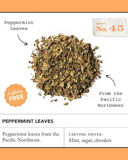 Steven Smith Teamaker Peppermint Leaves No. 45, Herbal Tea, Caffeine-Free, Sugar-Free, Sustainably Grown, Tea Bags, 36 Sachets, 0.78oz each