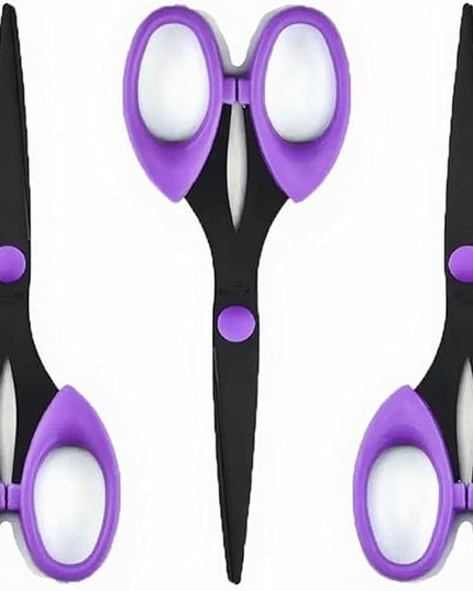 3 Pack 6.5" Multi-Purpose Scissors, Arts and Crafts Scissors,for Office, Home, School and Sewing(Purple)