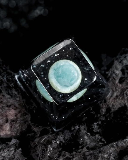 Uranus Planet Artisan Keycap R1 SA Profile Custom Solar System Planets Keycaps 1U ESC Handmade Resin Gaming Galaxy Key Cap Cherry MX Switch Compatible Mechanical Keyboard Space Lover Gift