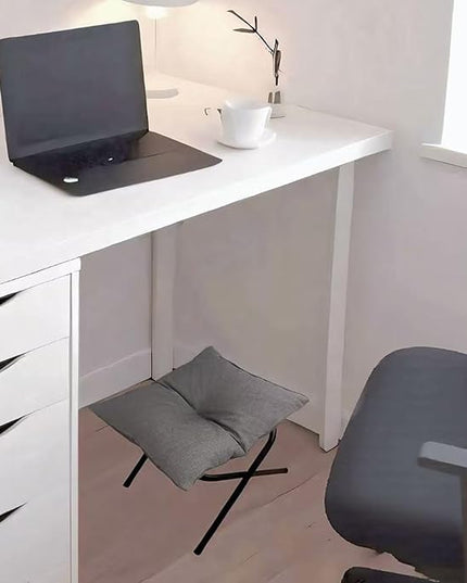 Foldable Foot Rest Stool for Under Desk or Sofa - Office Footrest Ottoman, Portable Leg Rest for Home & Office (Grey)