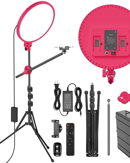 Large Ring Light Professional 55W with 72" Tripod Stand,Full-Screen Selfie Ring Light All-Purpose Stand for Live Stream, YouTube, TikTok, Video Recording with Remote (red-001,13)