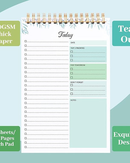 Thboxes 2 Packs To Do List Notepad, 104 Pages To Do List Notebook A5 Undated Daily Planner Notepad with Task Checklist Home Office School Supplies
