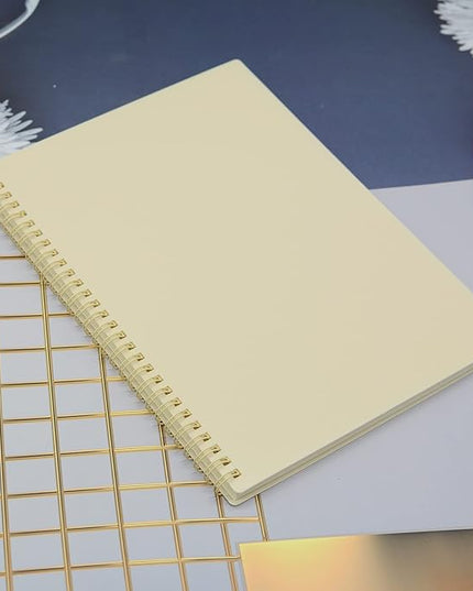 Yansanido Spiral Notebook, 4 Pcs 10.5 Inch x 7.45 Inch B5 Thick Plastic Hardcover 7mm College Ruled 4 Color 80 Sheets -160 Pages Journals for Study, Work, Travel and Notes (B5, 4 Pcs Light Color)