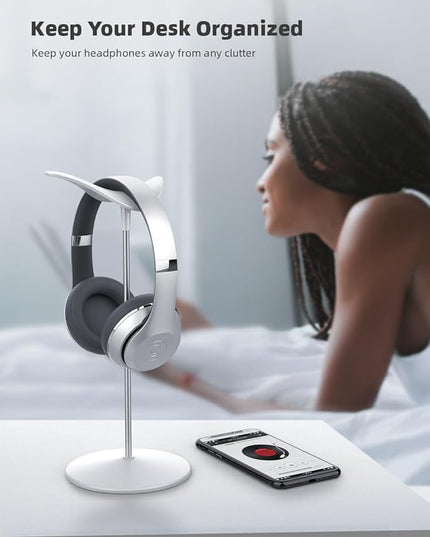 Lamicall Headphone Stand, Desktop Headset Holder - Desk Earphone Stand, for All Headsets Such as Airpods Max, HyperX Gaming Headphones, Beats/Sennheiser Music Headphones