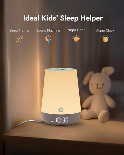Dreamegg Sound Machine Baby - White Noise Sound Machine Baby With Night Light, Ok to Wake Alarm Clock, 34 Soothing Sounds, Sleep Trainer, Routine Builder, App Control for Kids Nursery Sleeping Bedroom
