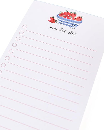Graphique Berries Magnetic Notepad, 100 Tear-Away Sheets for Grocery, Shopping & To-Do Lists, Writing Pad for Fridge, Kitchen, Office