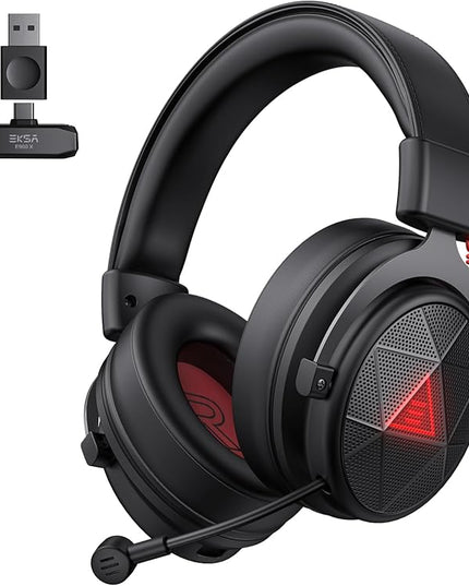 EKSA E900X 5.8G Wireless Gaming Headset with Micphone for PC PS4, PS5, Computer, Laptop - Dual Mic ENC Call Noise Cancelling Headphones - 7.1 Srround Sound - Over Ear Headphones for TV, Music, Meeting