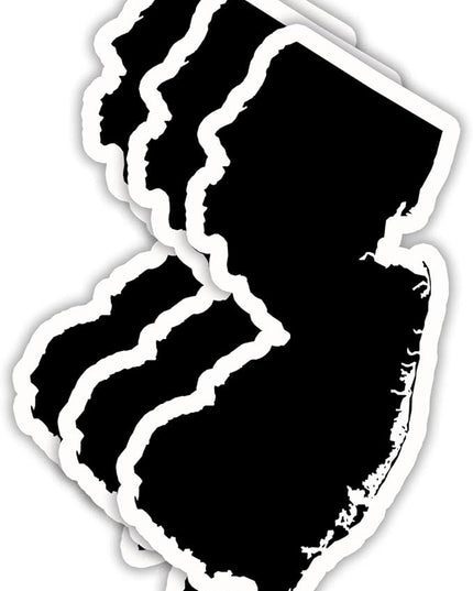 (3PCS) New Jersey State Map Stickers, US State Stickers - Waterproof Vinyl Decals for Tumblers, Water Bottles, Laptops, Books, Scrapbooks, Great for New Jersey Lovers 3 x 1.7 Inch