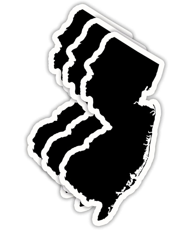 (3PCS) New Jersey State Map Stickers, US State Stickers - Waterproof Vinyl Decals for Tumblers, Water Bottles, Laptops, Books, Scrapbooks, Great for New Jersey Lovers 3 x 1.7 Inch