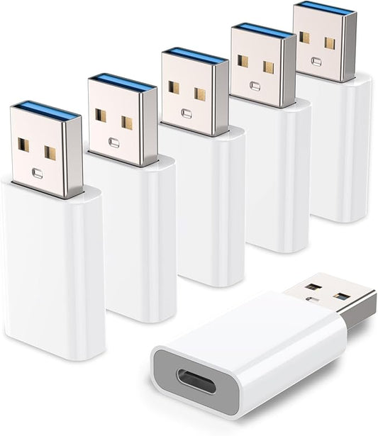 MOSWAG USB C Female to USB A Male Adapter, Compatible with Apple MagSafe Watch 9/8/7/SE/Ultra, iPhone 15/14/13/12 Mini/Pro/Max, iPad, Galaxy Note, Pixel, CarPlay, Wall Plug