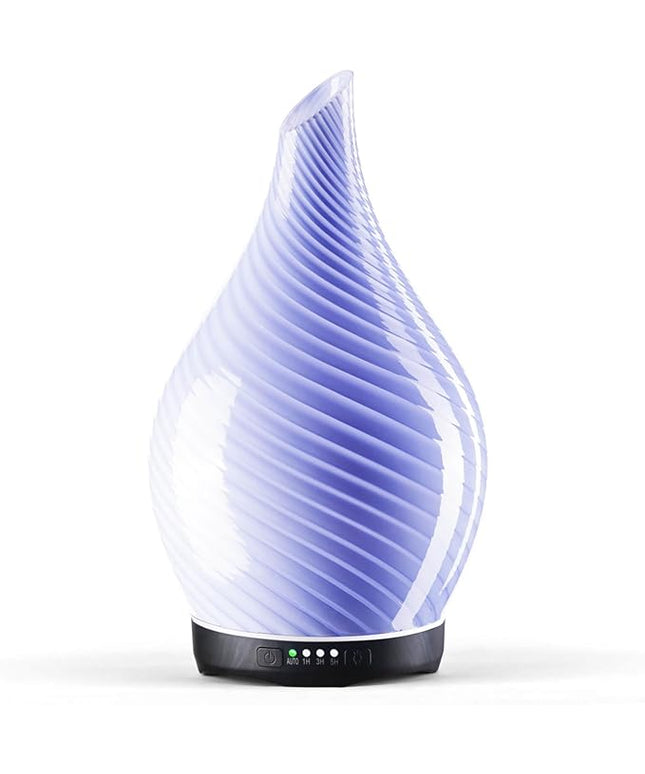 Porseme 280ml Essential Oil Diffuser Glass Color Changing Aroma Air Diffusers Aromatherapy Ultrasonic Cool Mist Humidifier 7 Running Hours Waterless Auto-Off for Sleeping, Yoga, Spa (Pure Purple)
