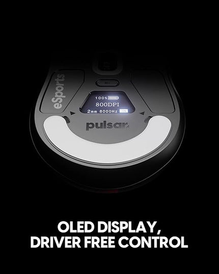 Pulsar Gaming Gears X2H v3 eS Wireless Gaming Mouse, Ultra Lightweight 1.87 oz (60g), Symmetrical, Optical Switch, 32000 DPI, 750 IPS, XS-1 Sensor, 8k Compatible (Mini, Black)