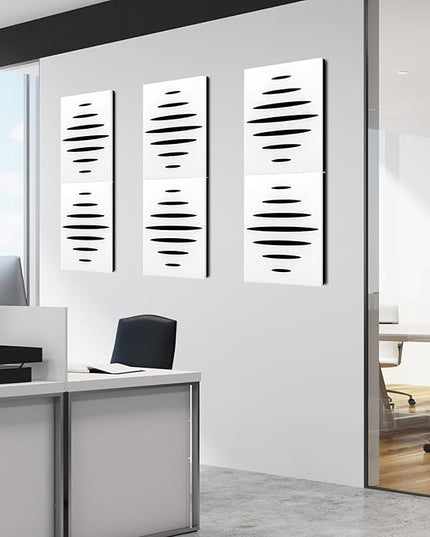 Art3d 6-Pack Self-Adhesive Soundproof Acoustic Panels for Wall, 16 x 12 Inch Wave Design Noise Block with Polyester & Foam for Bedroom Studio Office