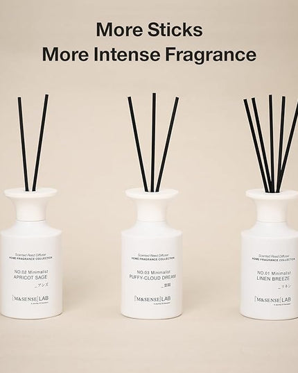 M&SENSE Reed Diffuser Set, 10.14 fl oz Large Reed Diffuser, Lavender Rosemary Scented with Natural Essential Oils, Long Lasting with 7 Sticks, Non-Toxic Home Fragrance Reed Diffuser for Bedroom