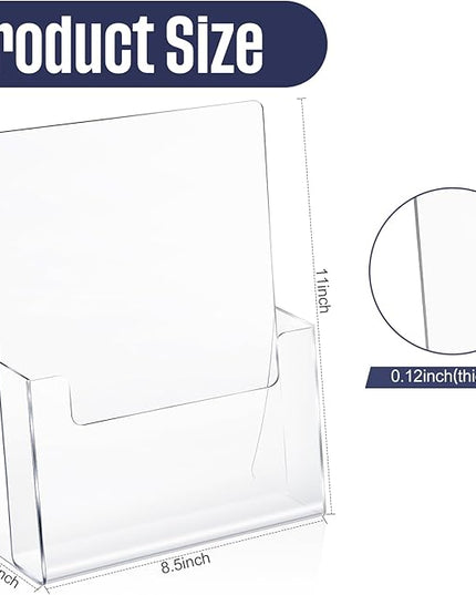 Thyle 10 Pcs Acrylic Brochure Holder Stand 8.5 x 11 Inch Plastic Flyer Holder Pamphlet Display Countertop Clear Paper Organizer Stand Acrylic Literature ‌Holding Hevice for Magazine Booklets Menu