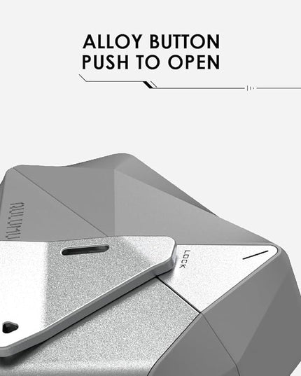 Aulumu A09 Geometric AirPods Pro 2 Case [2nd/1st Generation] with Lock | Protective Cover with Nylon Buckle | Alloy Armour | Compatible with Apple AirPods Pro(2023/2022/2019) - Gray