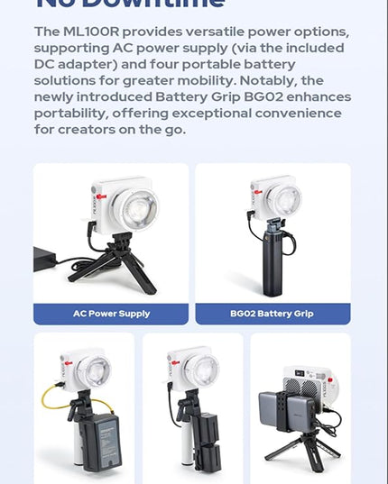 Godox ML100R 110W RGB LED Video Light, with Interchangeable 15° Reflector/1800-10000K CCT/14 Cinematic FX Effects/Multiple Power Options/Supports App Control,for Filming/Live Streaming etc.