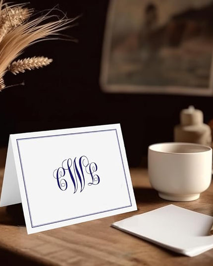Classic Monogram Stationary Set FOLDED NOTE CARDS, Personalized Stationary Set, Personalized Monogram Stationery, Your Choice of Colors and Quantity