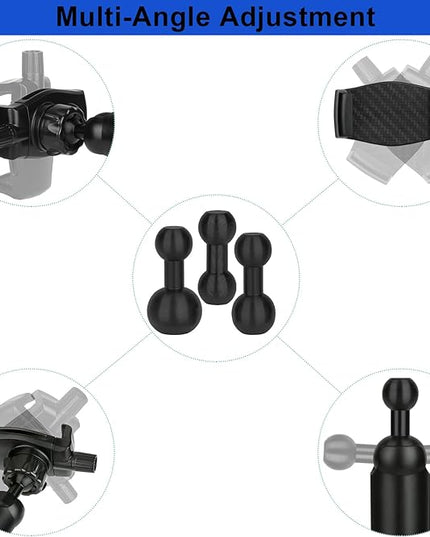 Phone Holder with 3 Ball Adapters,Aluminum Alloy 17 mm to 17 mm/17 mm to 20 mm/17mm to 25 mm Ball Joints,Compatible with 17mm/20 mm/25 mm Size Ball Socket Mount (25 mm Compatible with RAM Mounts)
