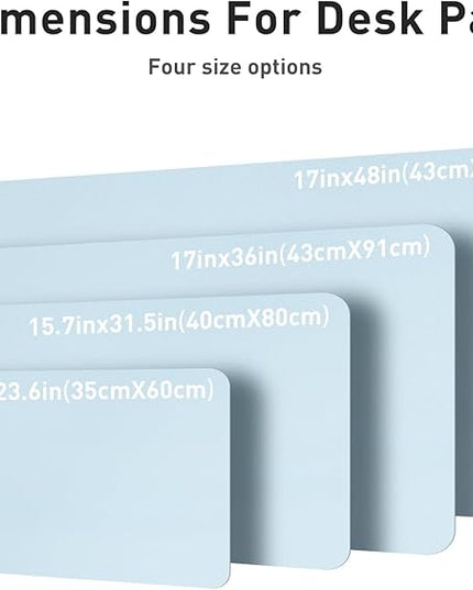 Aothia Leather Desk Pad Protector, Mouse Pad, Office Desk Mat, Non-Slip PU Leather Desk Blotter, Laptop Desk Pad, Waterproof Desk Writing Pad for Office and Home (36" x 17", Baby Blue)