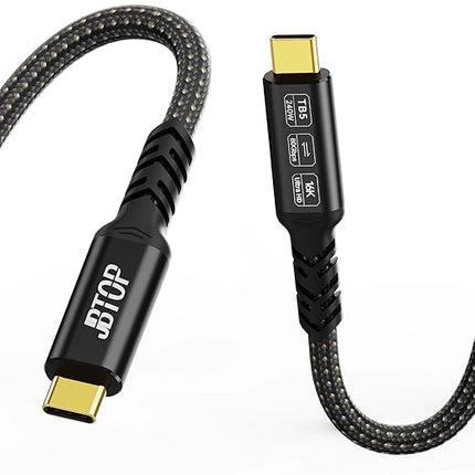 USB 80Gbps Data Cable 3.3ft, Bandwidth for 16K/Dual 8K, 240W/5A Fast Charging, Braided USB C Video Cable Compatible Thunderbolt 4/5, SSD, MacBook M4 Pro,Dock,eGPU/USB 4 Monitor