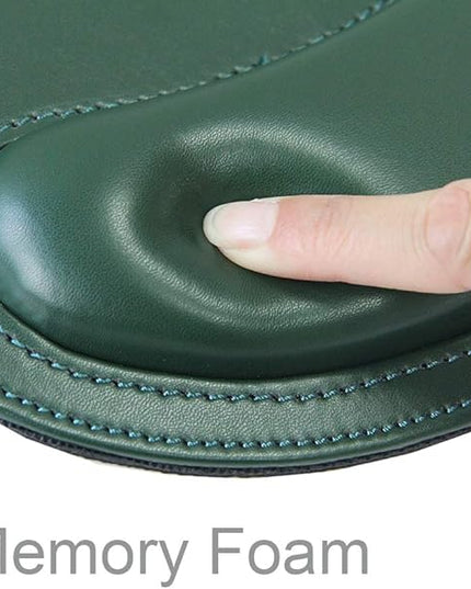 RICHEN Ergonomic PU Leather Keyboard Wrist Rest and Mouse Pad with Wrist Support, Memory Foam Set for Computer/Laptop,Gaming and Office, Comfortable for Easy Typing & Pain Relief (Dark Green)