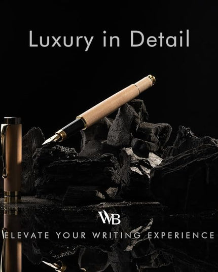 Wordsworth & Black Fountain Pen Set, Luxury Bamboo Wood - Fine Nib, Gift Case; Includes 6 Ink Cartridges, Ink Refill Converter -Journaling, Calligraphy; Drawing, Smooth Writing [Maple Wood]