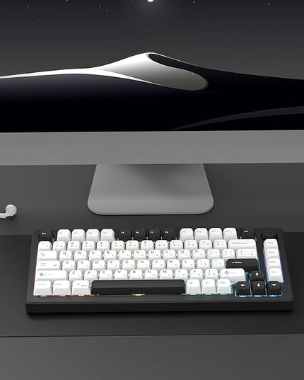 XDA White Keycaps, XVX Japanese PBT Keycap Sets, Bow Key caps 75 Percent Dye-Sublimation Keyboard Keycaps for 61/64/68/84/87/100/104/108 Cherry MX Mechanical Keyboard