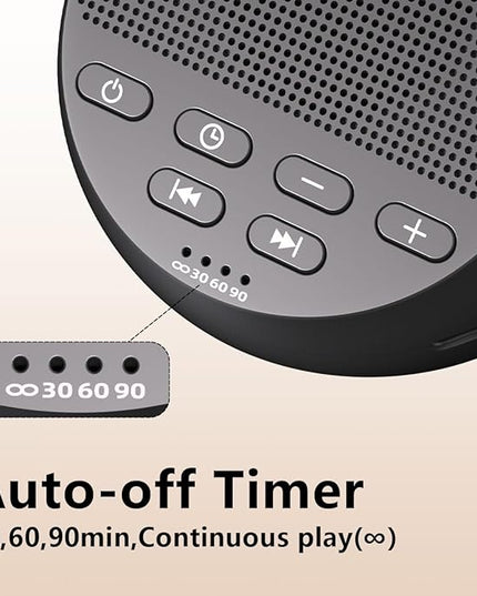 Portable Rechargeable Sound Machine White Noise Machine with 30 Soothing Sounds for Baby Kids Adults 32-Level Vol 4 Timer Brown Noise Sleep Sound Machine for Travel Office Privacy Home