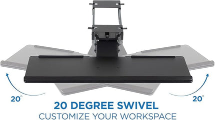 Mount-It! Under Desk Computer Keyboard and Mouse Tray, Full Motion Slide Out Keyboard Tray with Tilt, Swivel and Height Adjustment, Ergonomic Keyboard Drawer with Gel Wrist Pad, Black