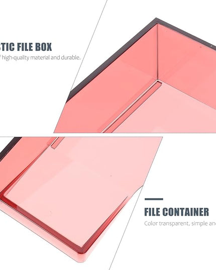 Stackable A4 Document Storage Box with Lid, Plastic File Organizing Case for Office Desktop Filing and Paper Holder
