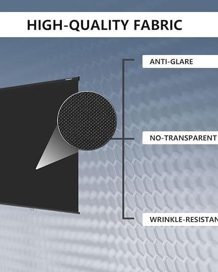 RAUBAY Retractable Pull Down Black Screen Backdrop - 59.8" x 86.6" Collapsible Wall-Mount Background for Professional Video Production, Photography, TikTok and Video Conferencing