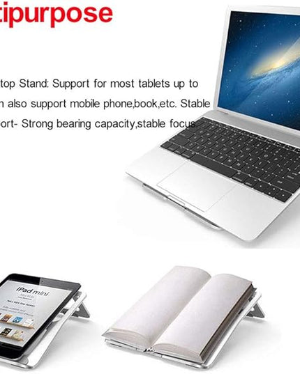 Soke-Six Laptop Stand,Aluminum Portable Foldable Laptop Support Stand Holder Desk Table Mobile Phone Stand for iPad MacBook Pro Air Notebook