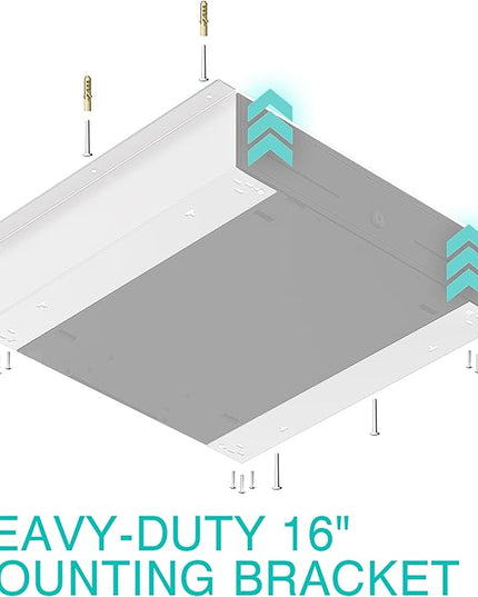TidyFriend Cash Register Stand Brackets, 16 in Cash Drawer Under Counter Mount Brackets, Heavy Duty Steel Mounting Brackets for Square Cash Drawer, Brackets for Cash Drawer Under Counter (White)