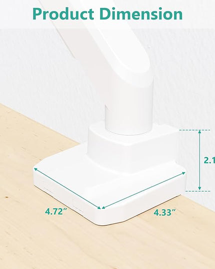 WALI Ultrawide Monitor Arm for 13 to 49 Inch Heavy Duty Curved Screens, Adjustable Gas Spring Single Monitor Desk Mount with 2 USB 3.0 Ports, Holds 33 lbs, 75x75/100x100 VESA, White (GSMU001-W)