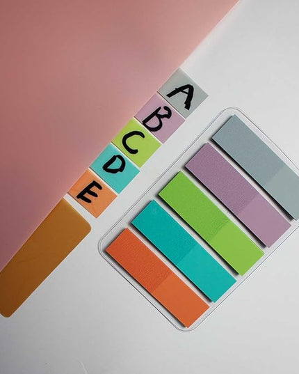 ELII 1 Inch Sticky Index Tabs, 500 Pcs Book Markers, Writable and Transparent for Notebooks, Pages, Colored Markers for Books, Annotating (Morandi)