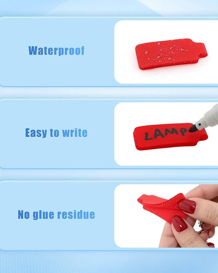 50 Pieces Cord Labels Self-Adhesive Nylon Cable Labels Tags Waterproof Wire Cable Tags or Electronics Office Computers Management and Identification (Red)