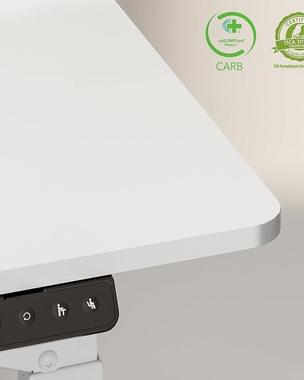 SANODESK 4-Leg Standing Desk, Electric Height Adjustable Desk with Memory Presets for Home Office, Stand up Desk Computer Workstation, 55x28 Inches White