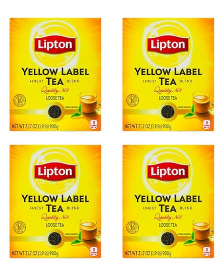Lipton Yellow Label International Blend | Loose Tea | Premium Quality | Compatible for Milk Chai | Bold & Rich Flavor | Bulk Tea | 900 Grams (Pack of 4)