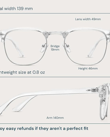 racico Computer Blue Light Blocking Glasses Blue Light Glasses Men Women, Anti Blu-Ray Gaming Glasses Lenses