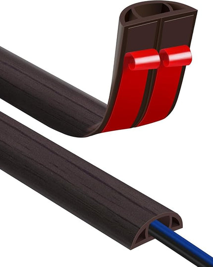 Floor Cord Covers for Wires 10FT Cable Hider Wire Cover Self Adhesive Cord Hider Floor for Offices, Homes, Workshops, Warehouses Cable Cavity 0.39" W x 0.27" H