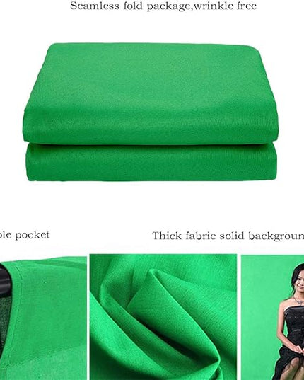 Green Screen Backdrop 6x9ft Photo Backdrop Chromakey Muslin Portrait Green Backdrop for PS Keying/Video Creation/Studio Portrait Shoots