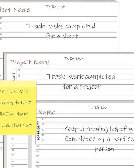 TO DO List Planner Notepad, 60 Page Planning Pad. Undated ToDo Checklist w/Priority & Note Sections. Organize & Track Projects, Clients or Daily Tasks. 8.5 X 11, A4 Tear Sheets.
