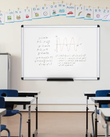 VIZ-PRO Magnetic Whiteboard/Dry Erase Board, 36 X 24 Inches, Includes 1 Eraser & 2 Markers & 4 Magnets