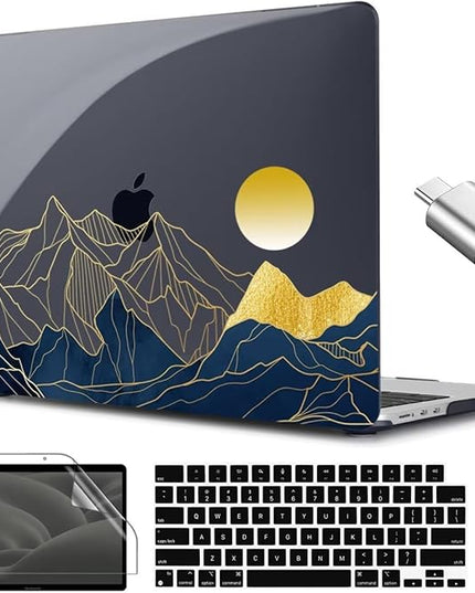 CISSOOK Compatible with MacBook Air 13.6 Inch Case A3240 A3113 A2681, Laptop Hard Shell Mountain Sunshine Cover with Keyboard Cover for MacBook Air 13 M2 M3 M4 Release 2022 2024 2025
