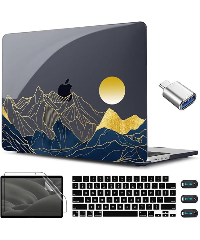 CISSOOK Compatible with MacBook Air 13.6 Inch Case A3240 A3113 A2681, Laptop Hard Shell Mountain Sunshine Cover with Keyboard Cover for MacBook Air 13 M2 M3 M4 Release 2022 2024 2025